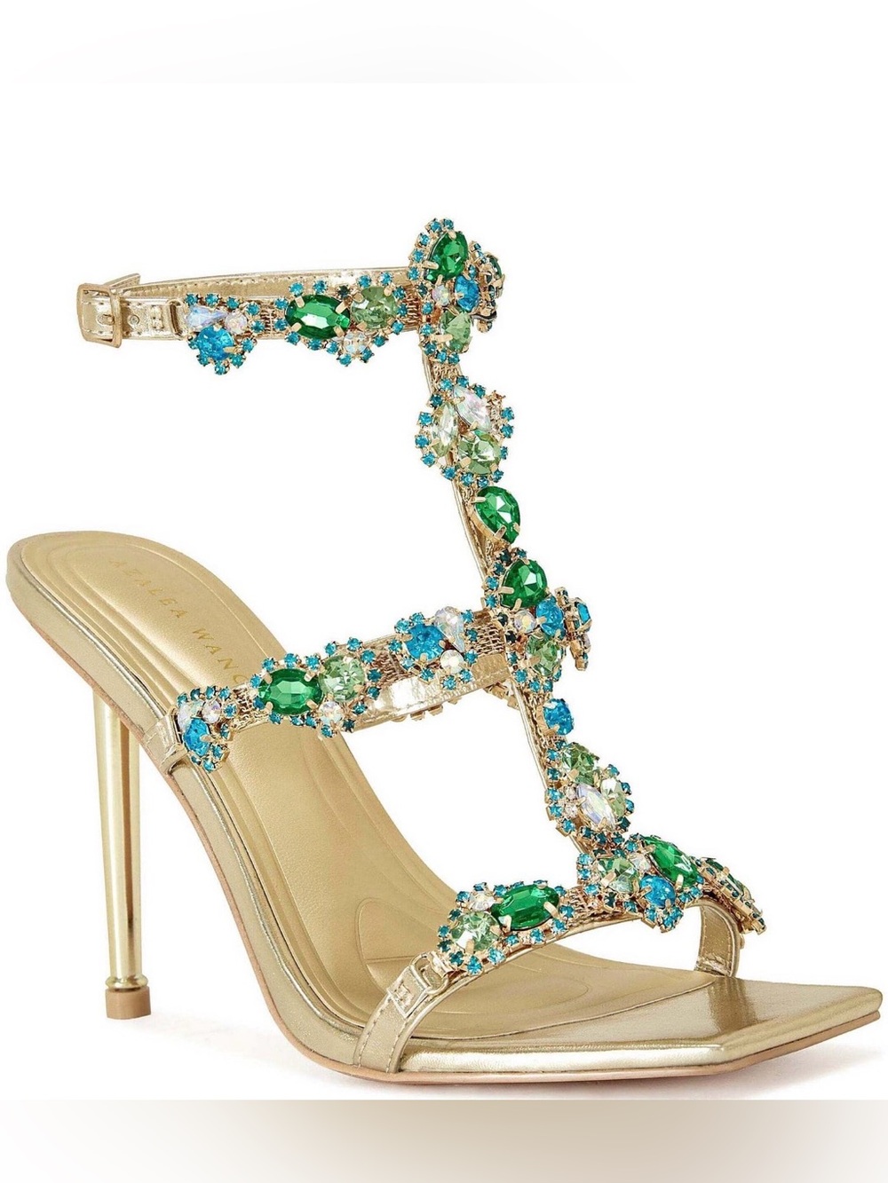 Azalea Wang Khai Multicolor Jewel Ornament Strappy Dress Sandals